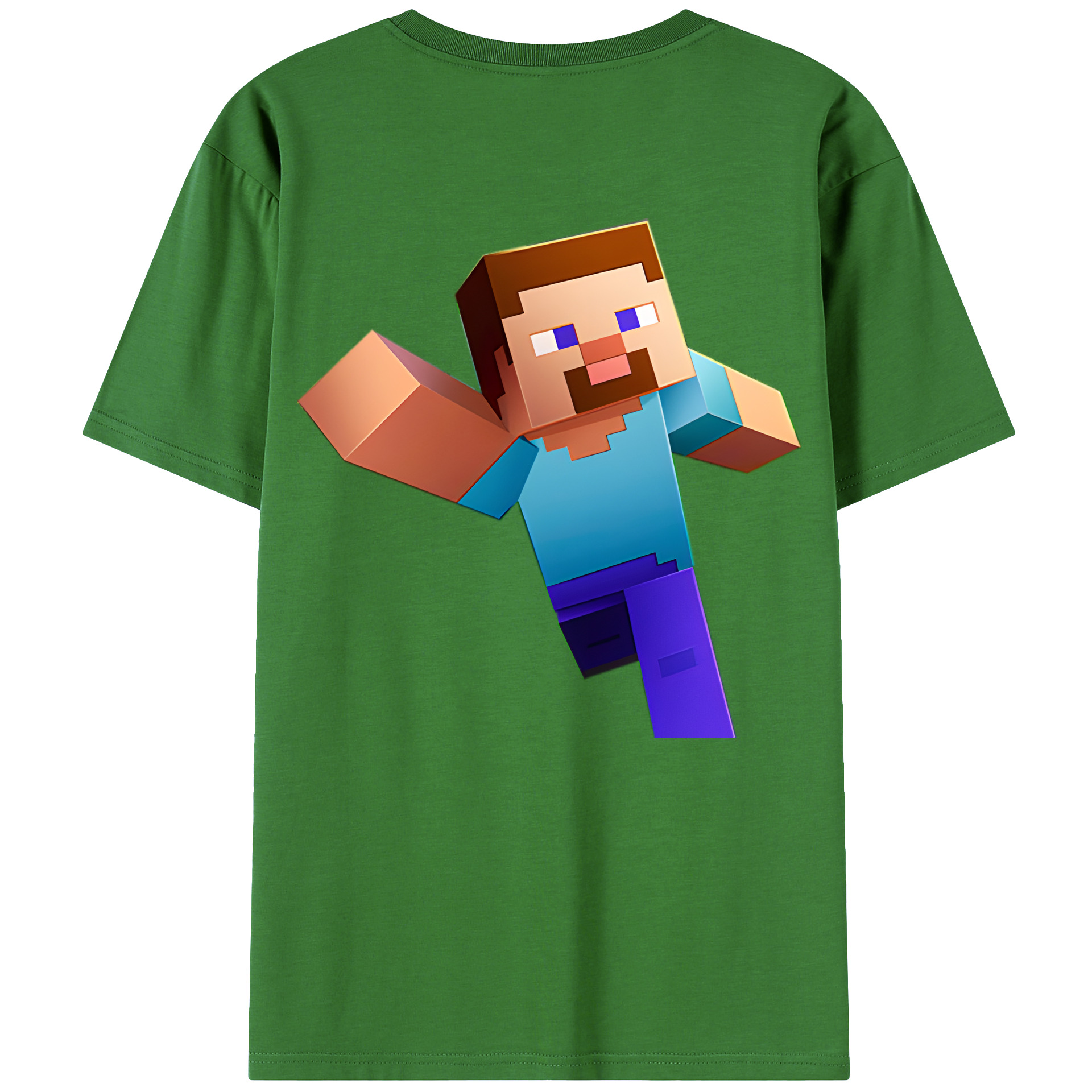 （画像用） マインクラフト ブロックの世界 Minecraft MC Block world レディース半袖Tシャツ(バックプリント)